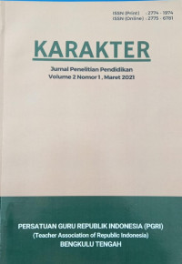 Karakter jurnal penelitian Pendidikan volume 2 nomor 1 maret 2021